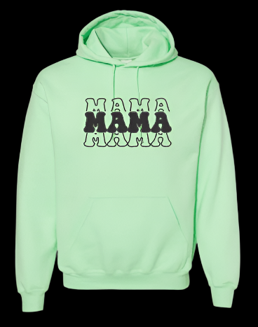 Beautifully embroidered Mama Hoodie, Sweatshirt, Custom Hoodies Mint