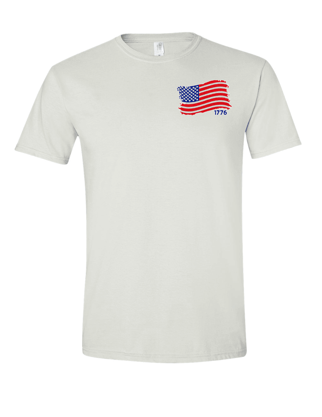 1776 American Flag Embroidered T-Shirt, Men's Women's Shirt, Custom Shirts White