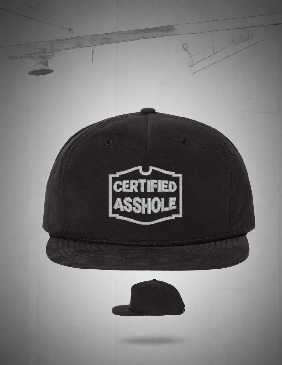 Certified Asshole Embroidered Hat Men's Hats Snapback Hats Flat Bill Hats Men/Women |<Blue Diamond Creations>