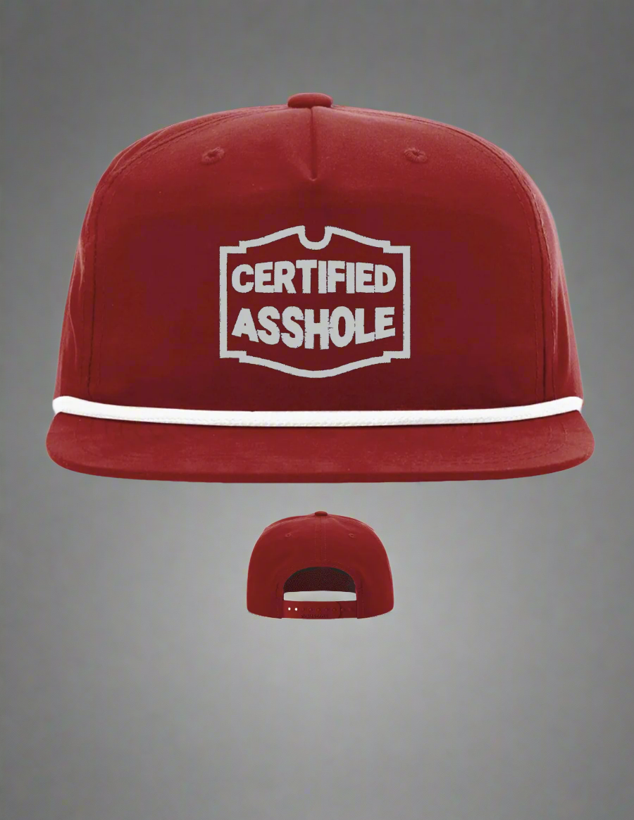 Certified Asshole Embroidered Hat Men's Hats Snapback Hats Flat Bill Hats Men/Women |<Blue Diamond Creations>