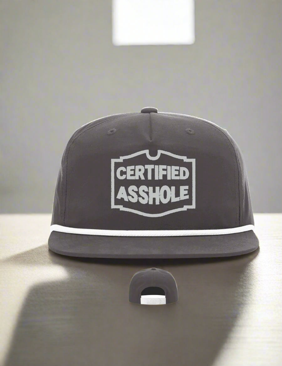 Certified Asshole Embroidered Hat Men's Hats Snapback Hats Flat Bill Hats Men/Women |<Blue Diamond Creations>