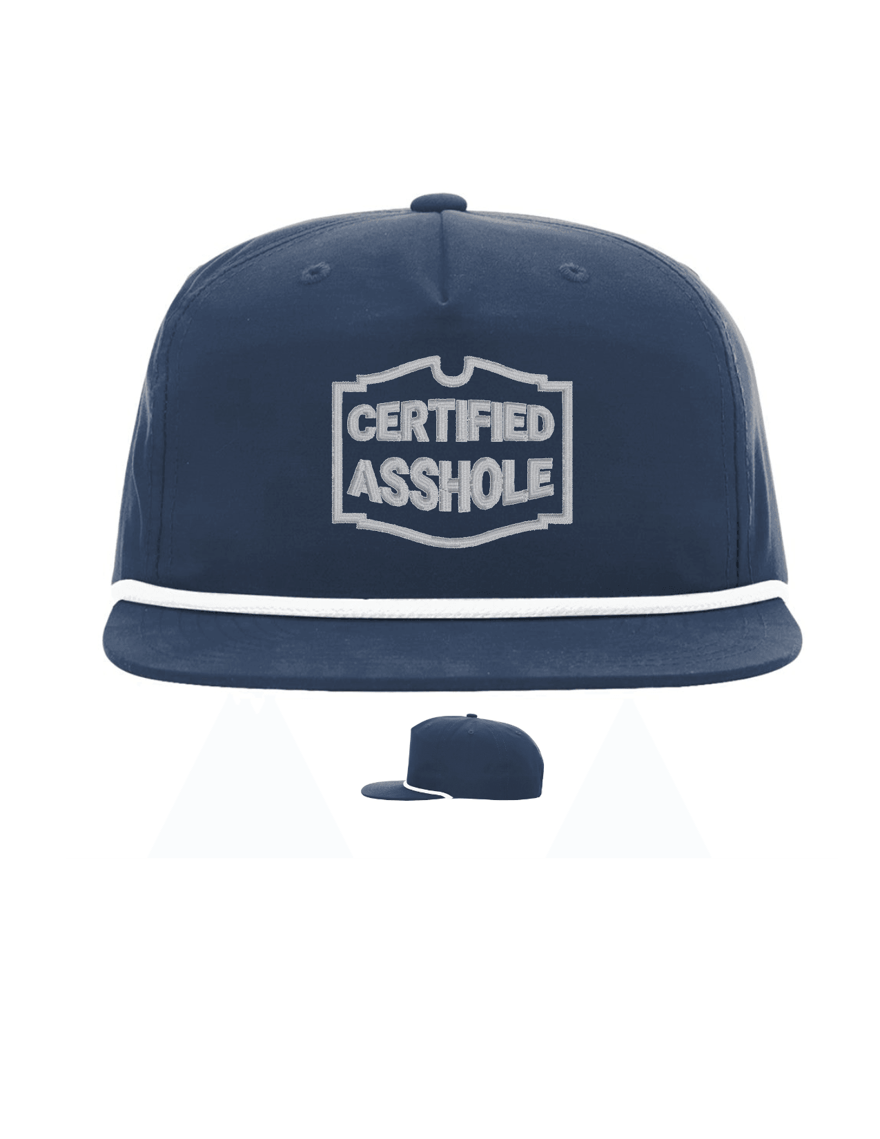 Certified Asshole Embroidered Hat Men's Hats Snapback Hats Flat Bill Hats Men/Women |<Blue Diamond Creations> Navy