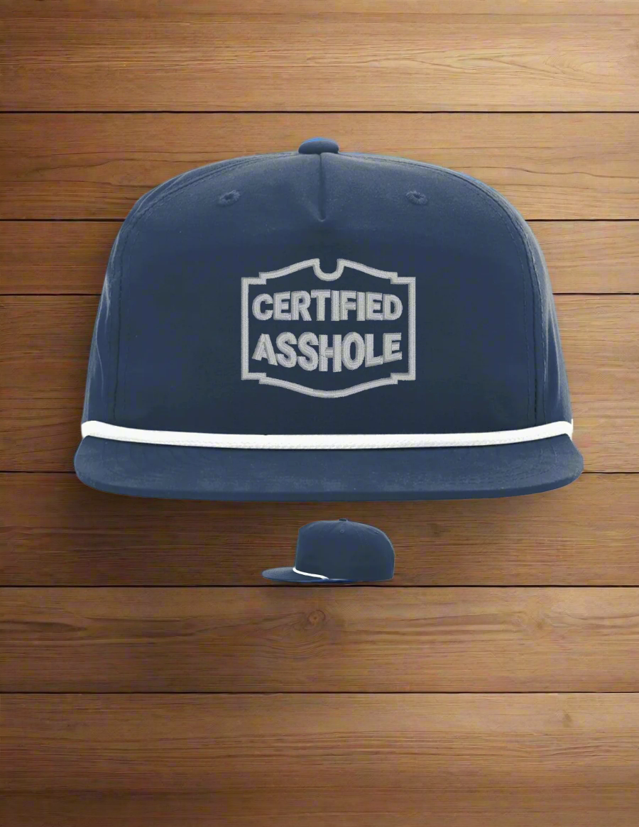 Certified Asshole Embroidered Hat Men's Hats Snapback Hats Flat Bill Hats Men/Women |<Blue Diamond Creations>