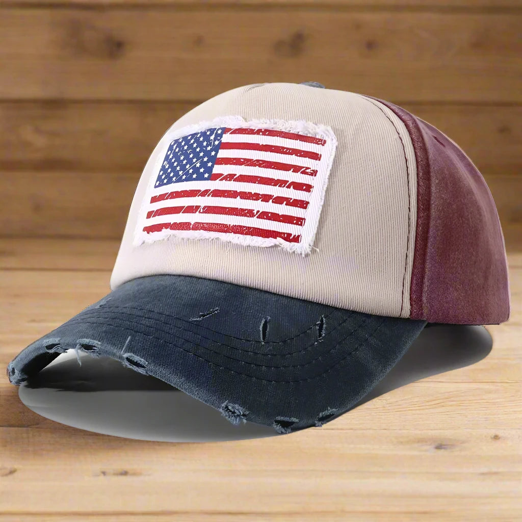 Designer USA Flag Embroidered Baseball Cap Bone Vintage 5 Panel Hats for Women/Men Hats Bucket Hats Adjustable Hats |<Blue Diamond Creations>