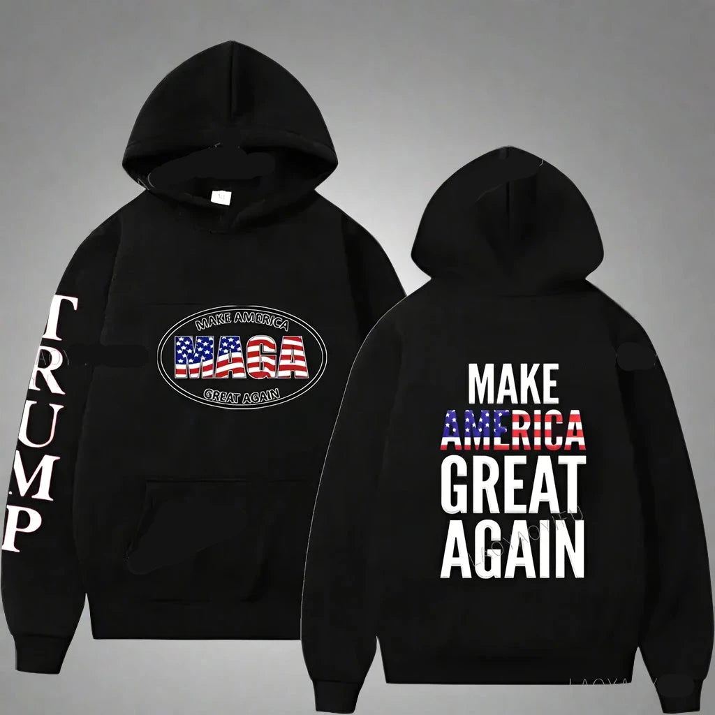 2024 Trump Hoodies MAGA Graphic Sweatshirt for Men & Women black083076