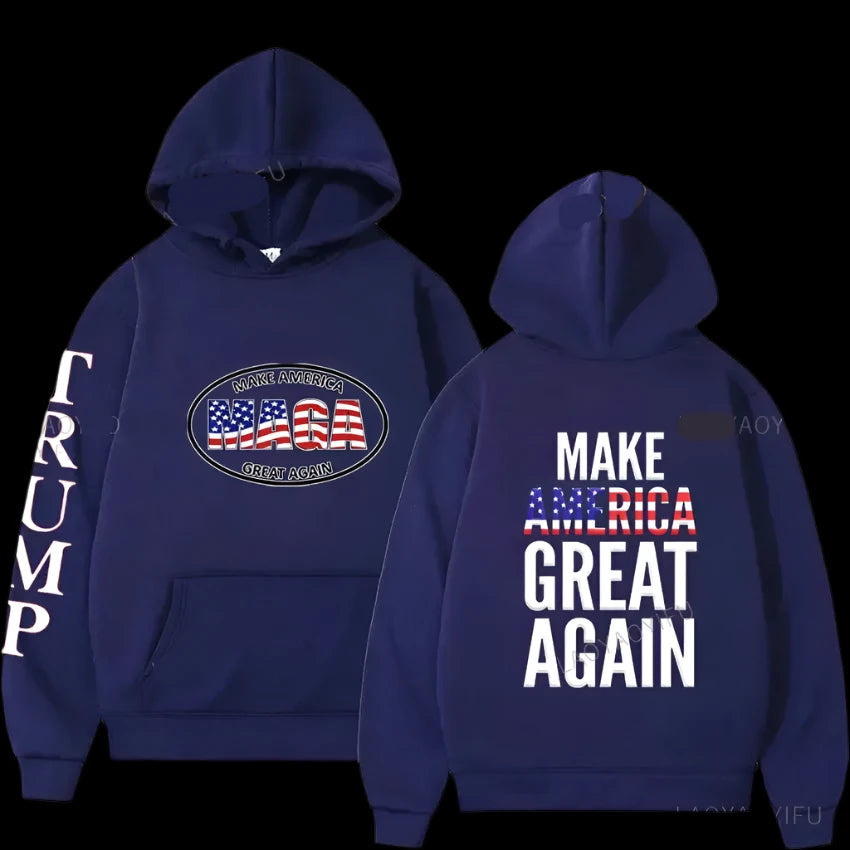 2024 Trump Hoodies MAGA Graphic Sweatshirt for Men & Women navy blue083076