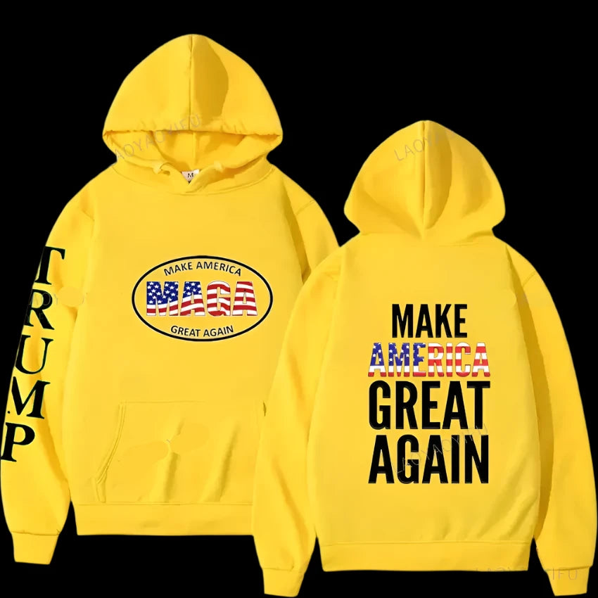 2024 Trump Hoodies MAGA Graphic Sweatshirt for Men & Women yellow083076