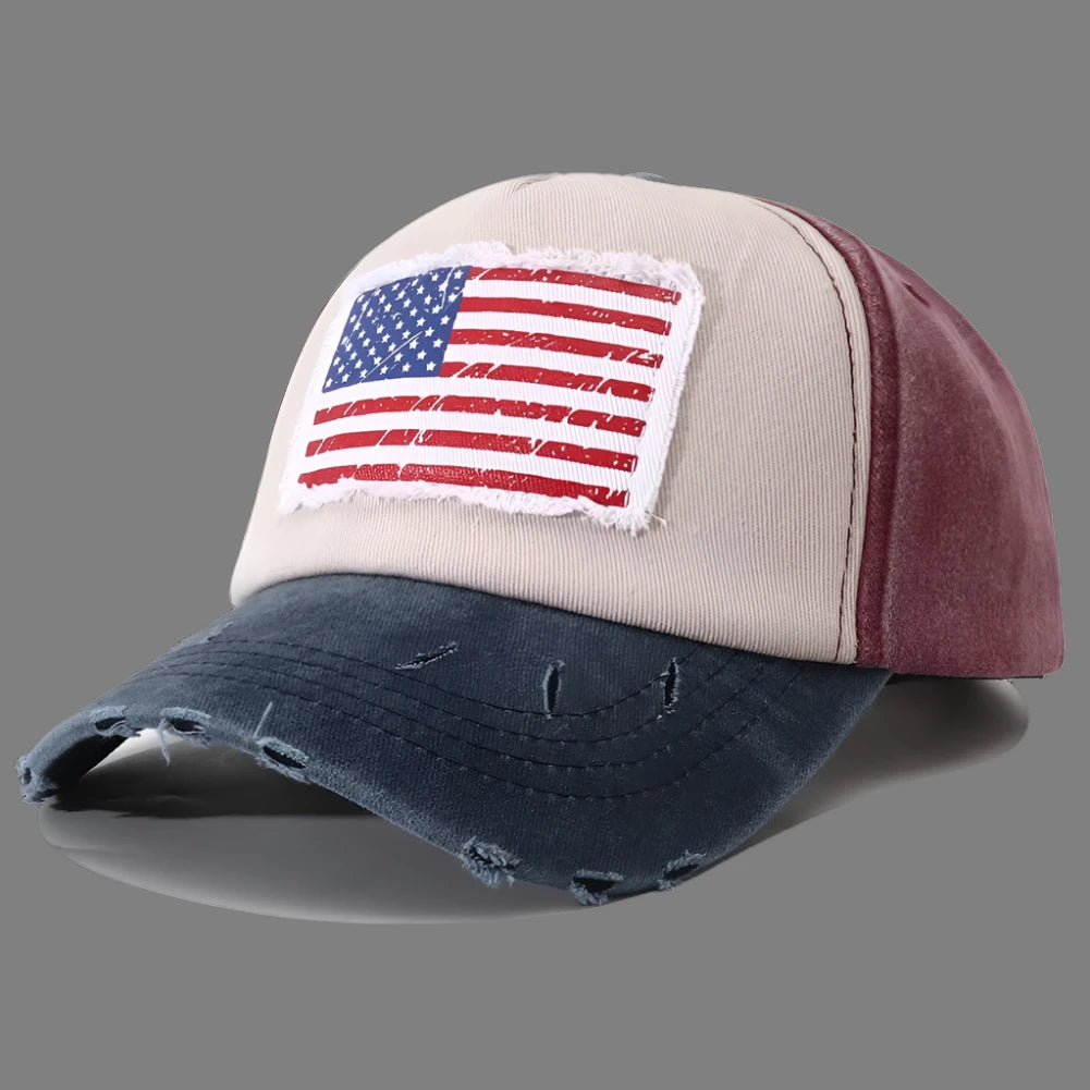 Designer USA Flag Embroidered Baseball Cap Bone Vintage 5 Panel Hats for Women/Men Hats Bucket Hats Adjustable Hats |<Blue Diamond Creations>