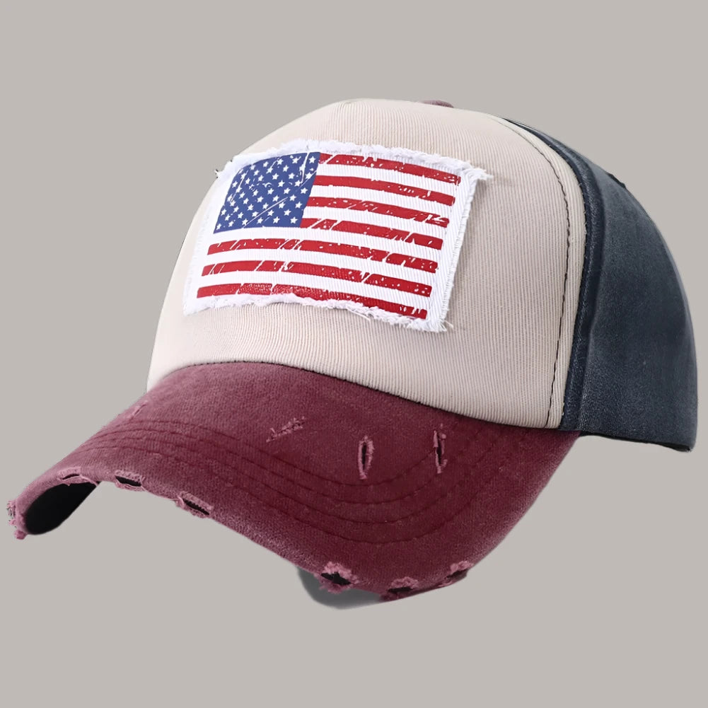 Designer USA Flag Embroidered Baseball Cap Bone Vintage 5 Panel Hats for Women/Men Hats Bucket Hats Adjustable Hats |<Blue Diamond Creations>