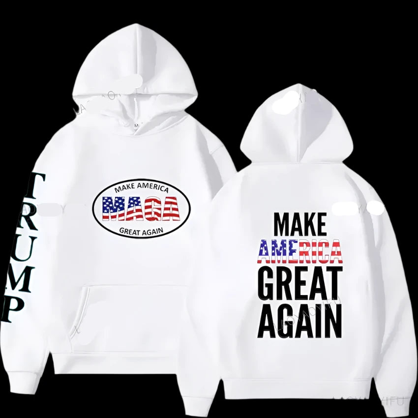 2024 Trump Hoodies MAGA Graphic Sweatshirt for Men & Women white083076