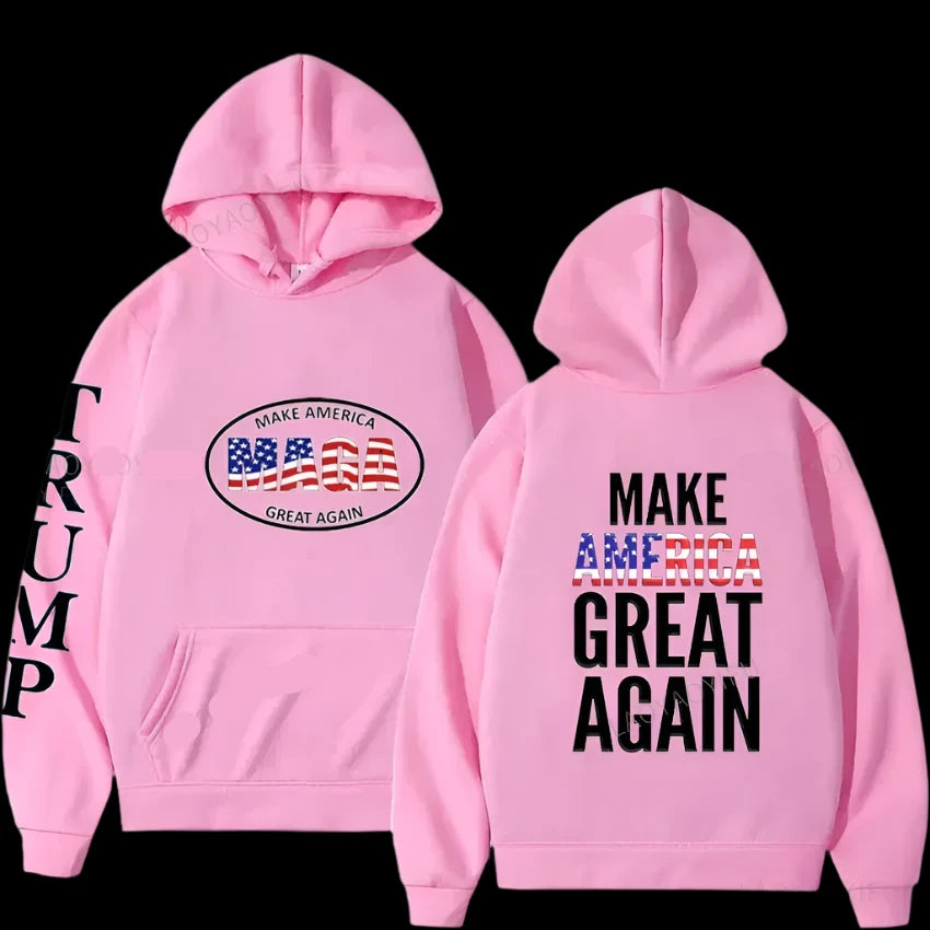 2024 Trump Hoodies MAGA Graphic Sweatshirt for Men & Women pink083076