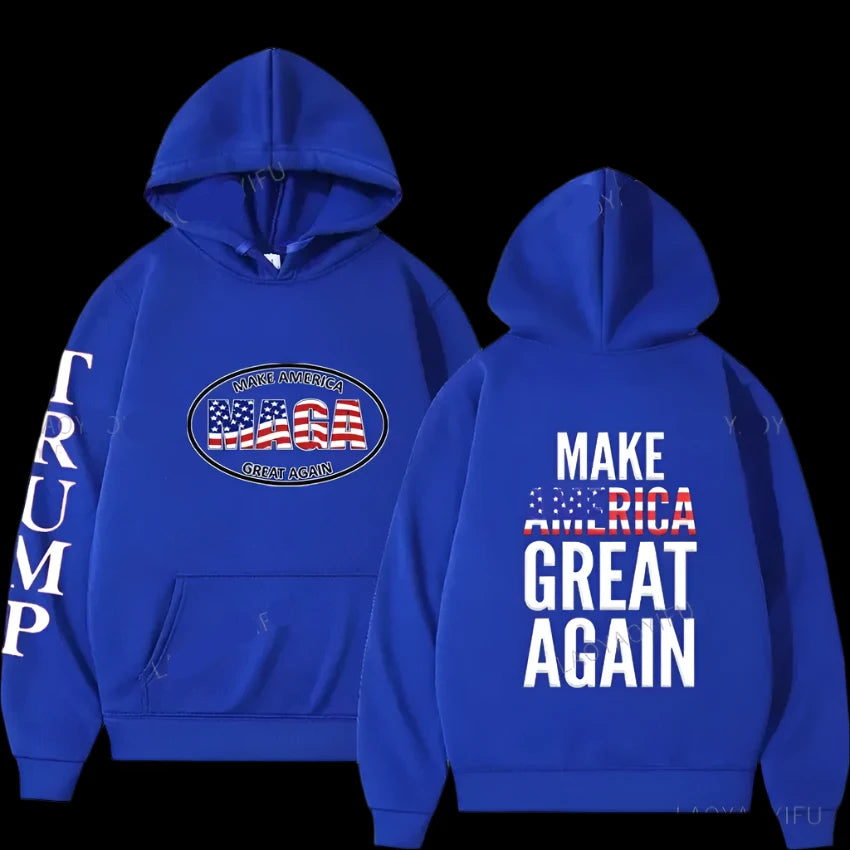 2024 Trump Hoodies MAGA Graphic Sweatshirt for Men & Women blue083076