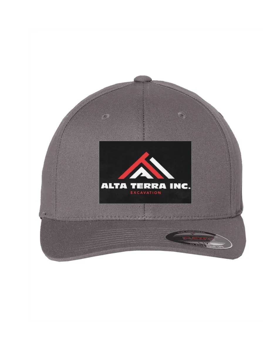 Alta Terra Inc. Excavation Embroidered Flexfit Hat, Custom Hats Trucker Hats For Men/Women | <Blue Diamond Creations> Silver