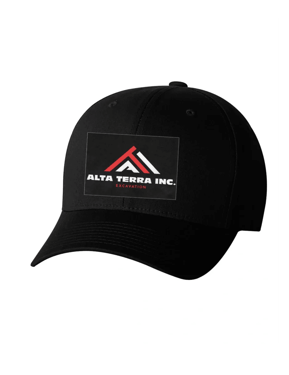 Alta Terra Inc. Excavation Embroidered Flexfit Hat, Custom Hats Trucker Hats For Men/Women | <Blue Diamond Creations> Black